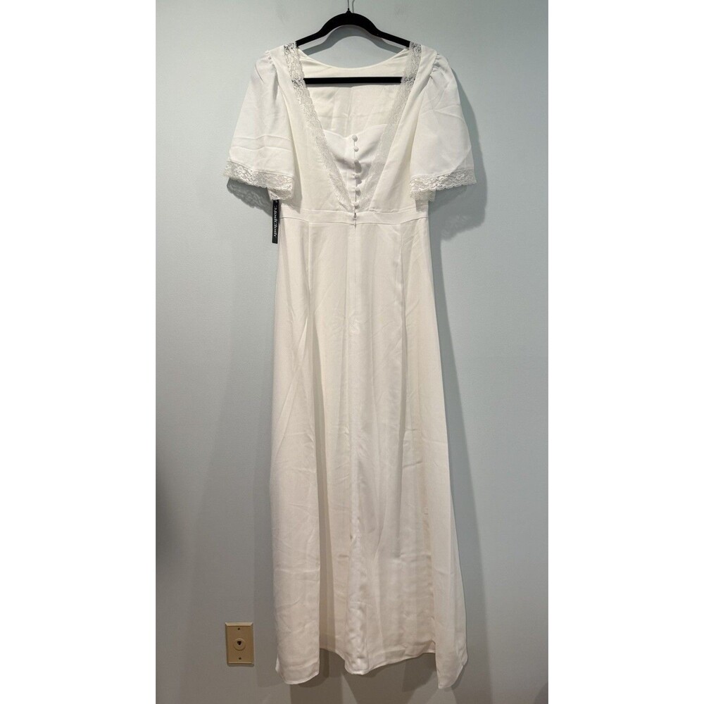 NEW Modcloth Maxi Dress Womens 8 White Lace You Down the Aisle Bridal Minimalist - Picture 3 of 6